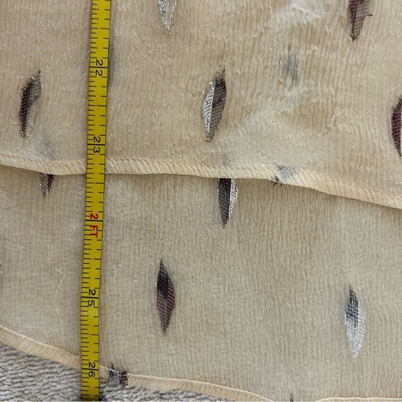 💛🩶”& Other Stories” Sheer Gold Blouse w/Silver Metallic Accents Size XL💛 - Picture 7 of 8